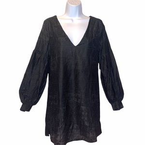 Capulet black embroidered mini sheath dress size S